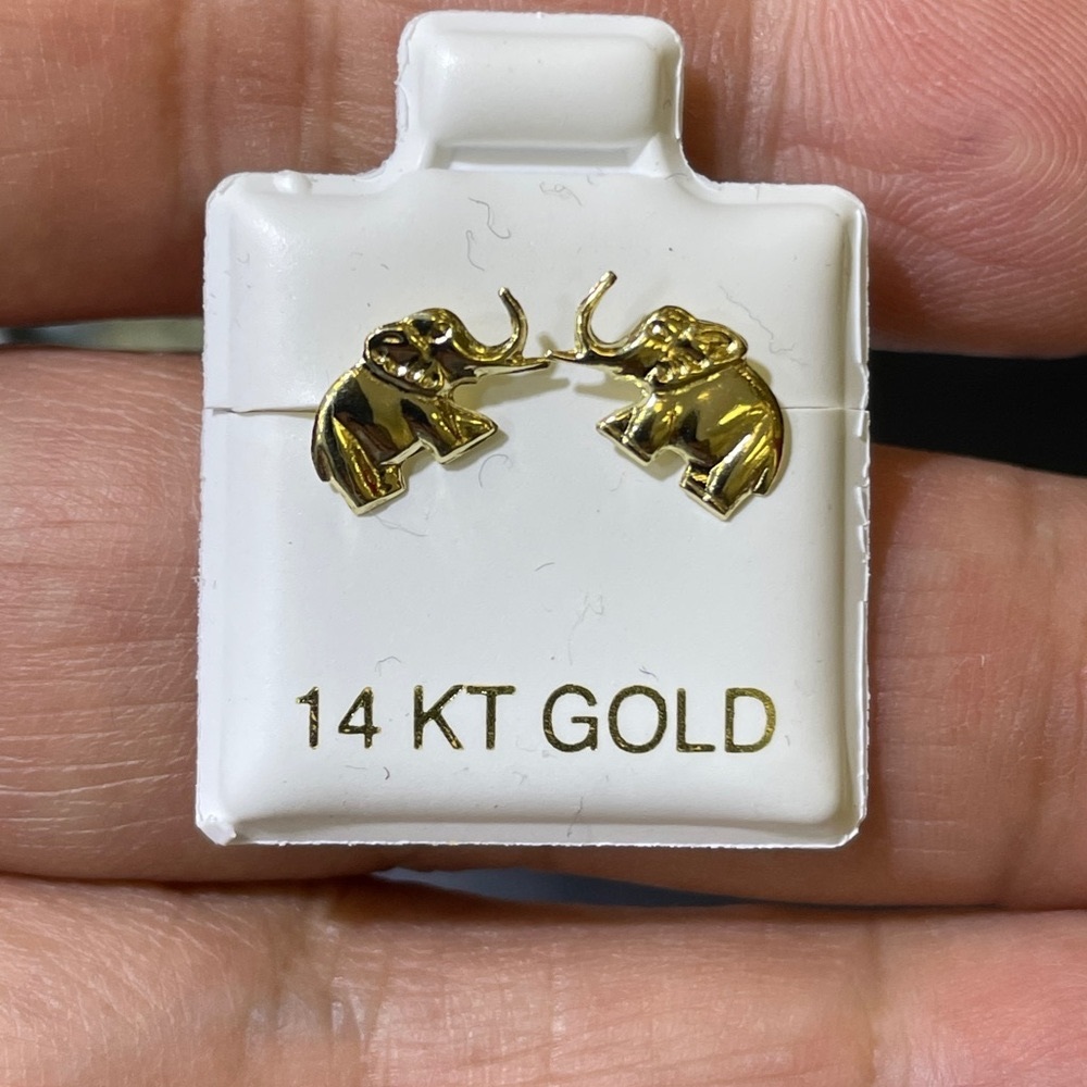 COPY - Solid Gold 14 Karat Yellow Elephant Earring